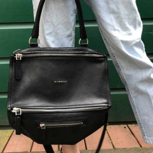 FINAL PRICE🔥Givenchy Black Goatskin Pandora Medium Bag W/ Silver Hardware~VGUC - Picture 1 of 16